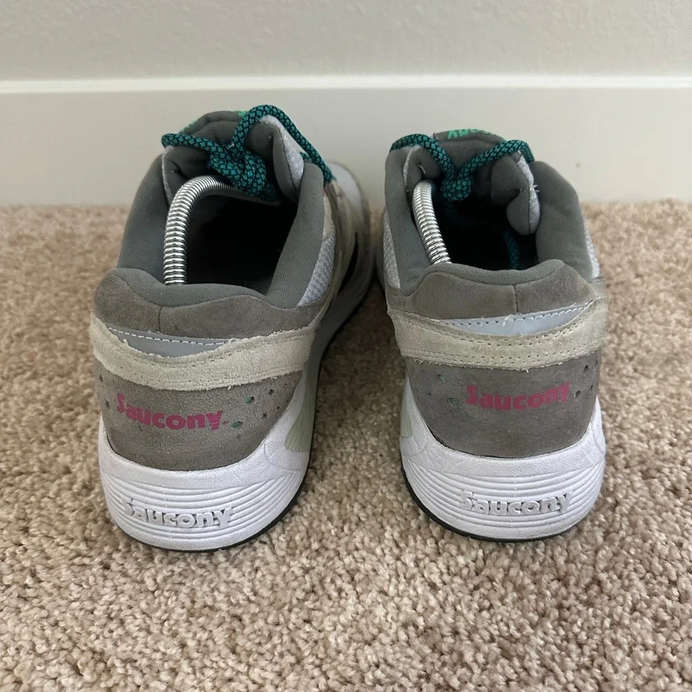 Saucony Grid 8000 CL Sneakers Mens Grey Teal Pink‎ Retro Shoes 11.5 S70197-3